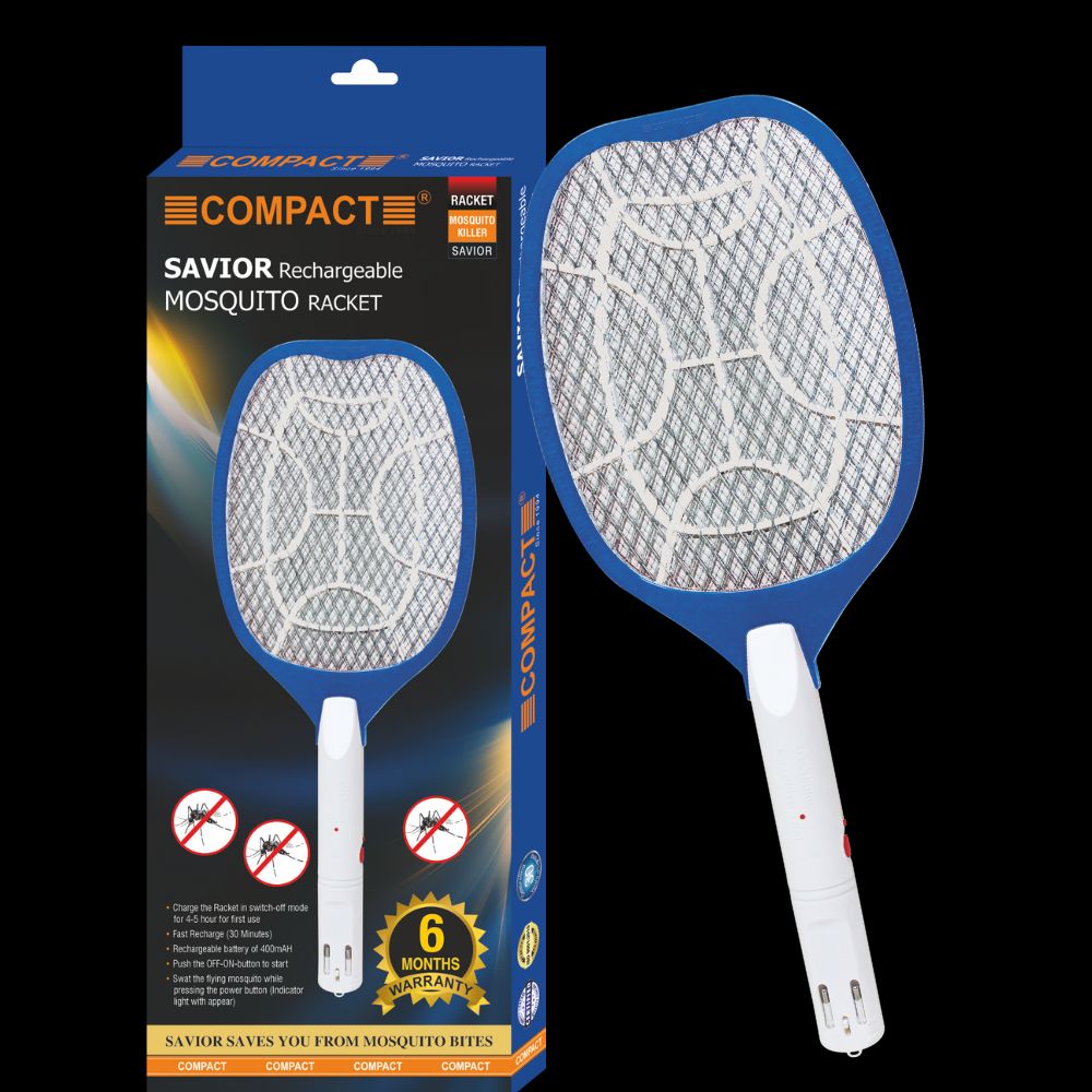 Compact Savior Rechargeable Electric Mosquito Racket Electric Insect Killer Indoor, Outdoor  (Bat)