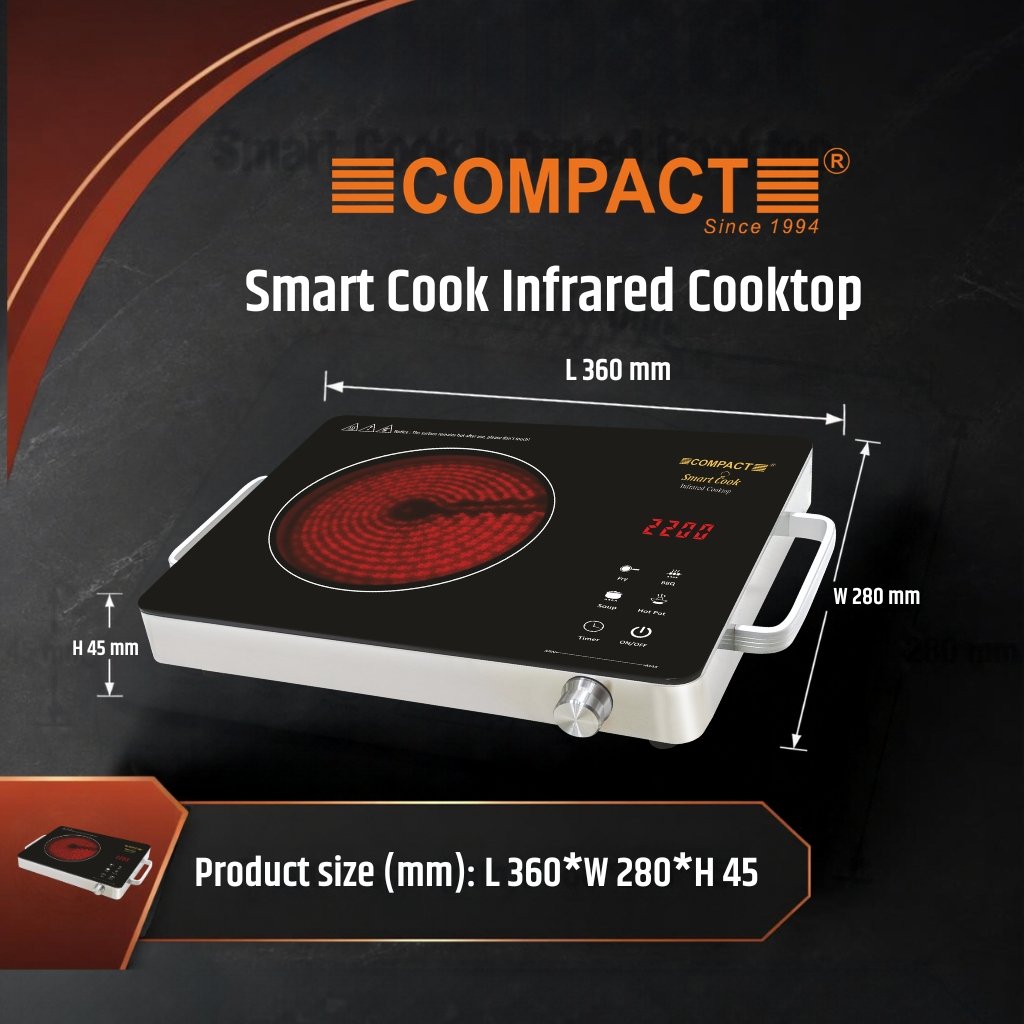 Compact Smart Cook 2200W Infrared Cooktop - Image 3
