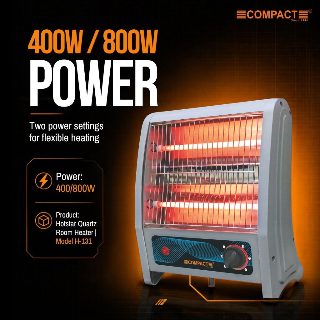 Compact Hotstar Quartz Room Heater 400/800W